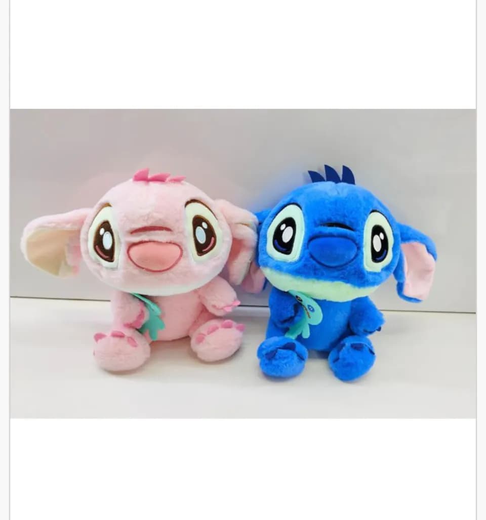 Maskotka Pluszowa 23cm Stitch i Angel Różowa i Niebieska