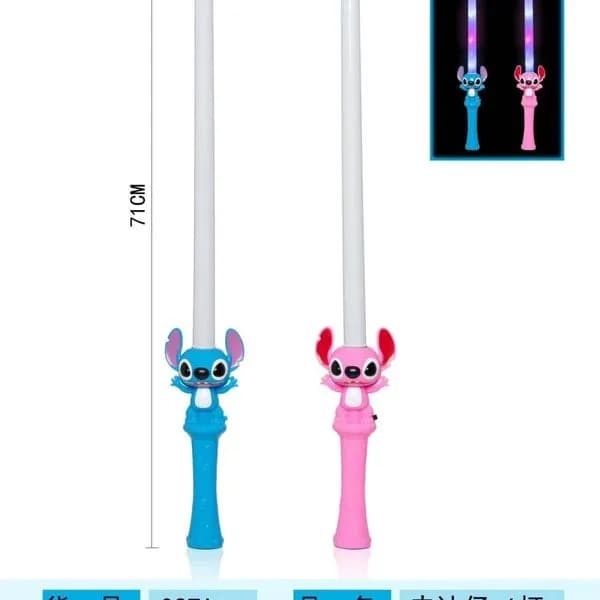 Świecąca pałka LED Stitch 71cm z muzyką i światłem RGB