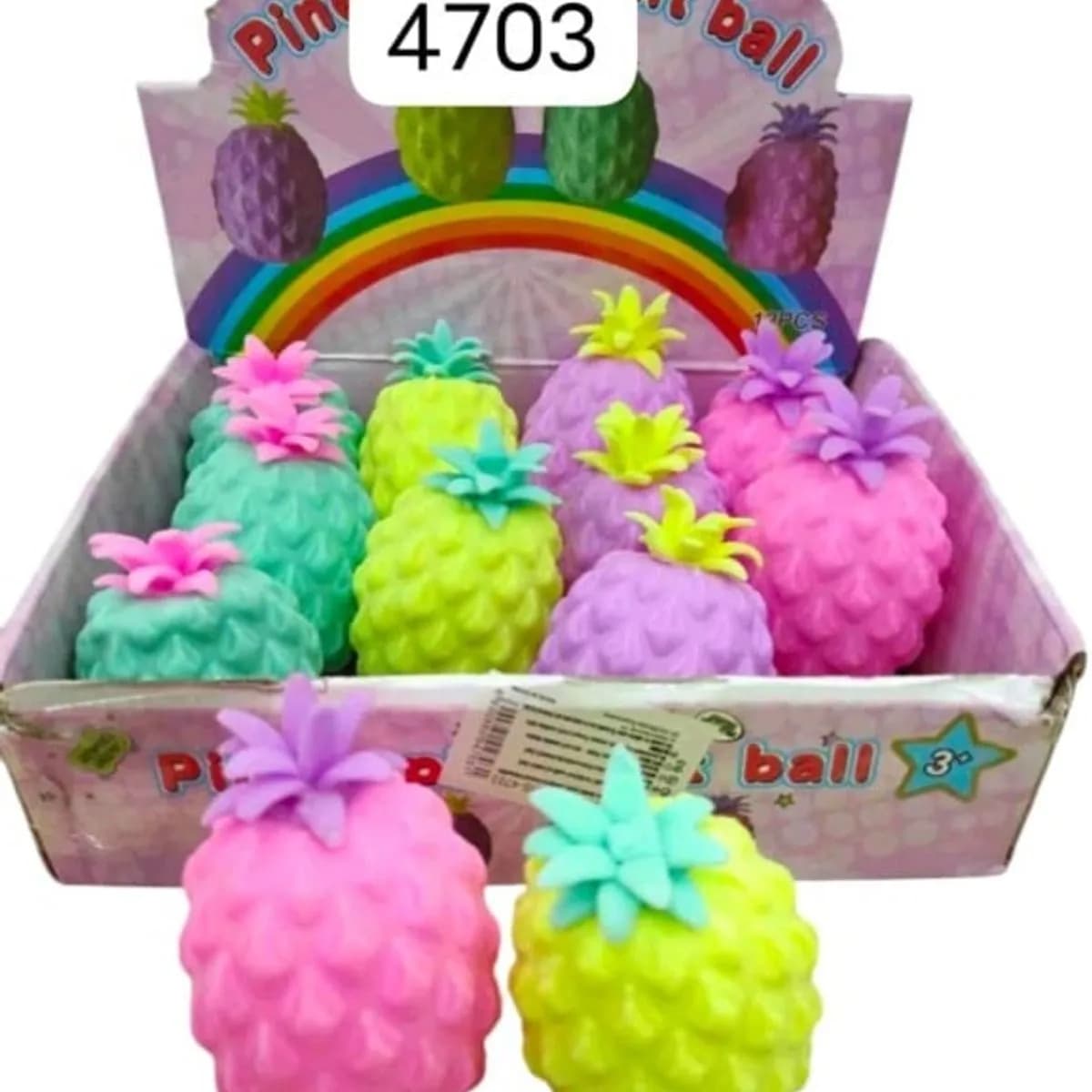 Zabawka gniotek antystresowy Ananas - mix kolorów