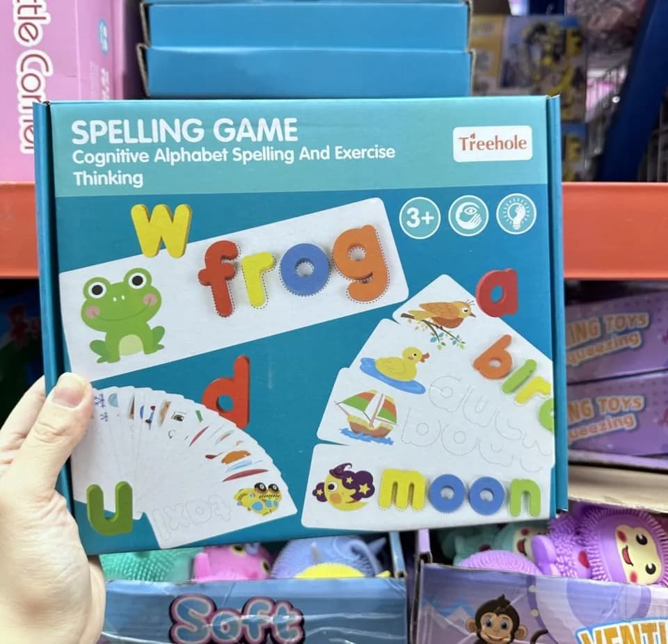 Gra edukacyjna Spelling Game litery i karty Treehole drewniana