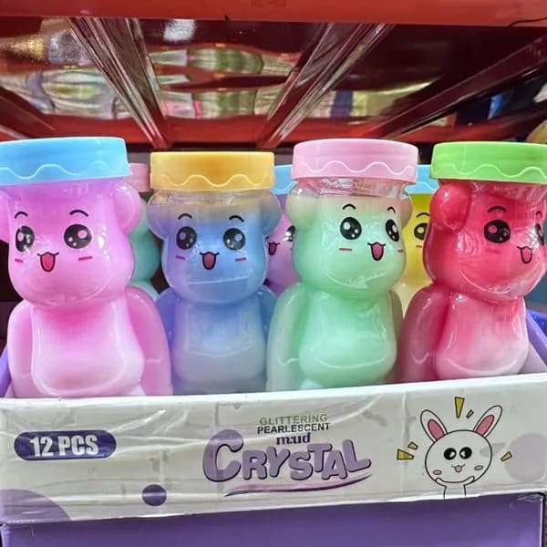 Zabawka Squeed Crystal Mud Miś, masa perłowa, mix kolorów