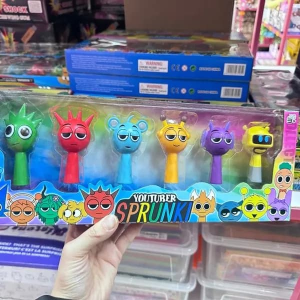 Figurki kolekcjonerskie Youtuber Sprunki, zestaw 6 szt. kolorowe