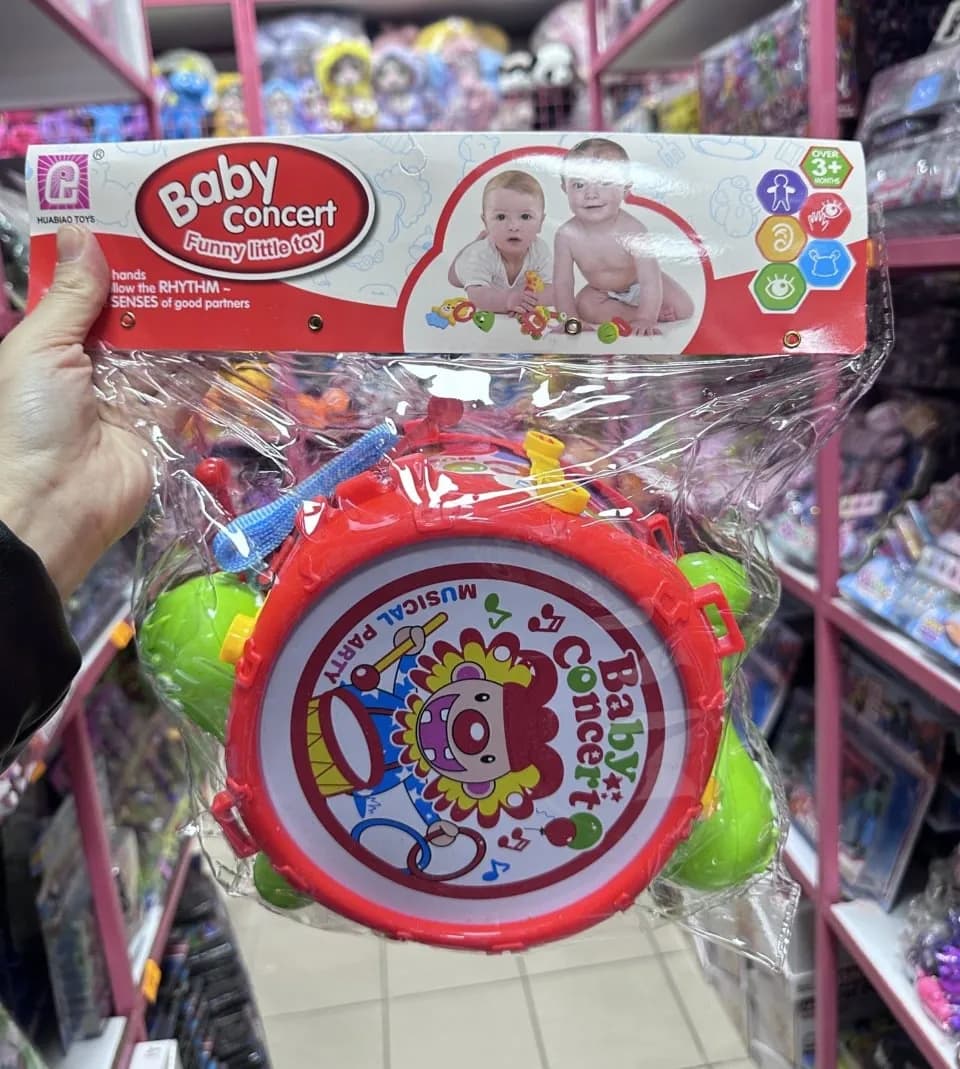 Zestaw instrumentów Baby Concert bębenek i marakasy dla niemowląt