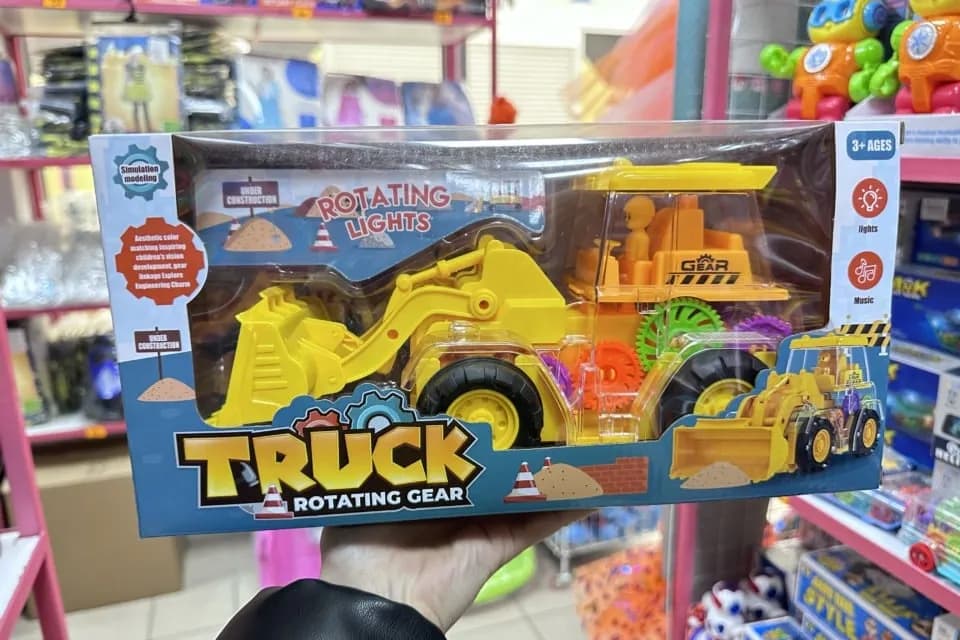 Zabawka budowlana Truck Rotating Gear, ładowarka, światło i dźwięk