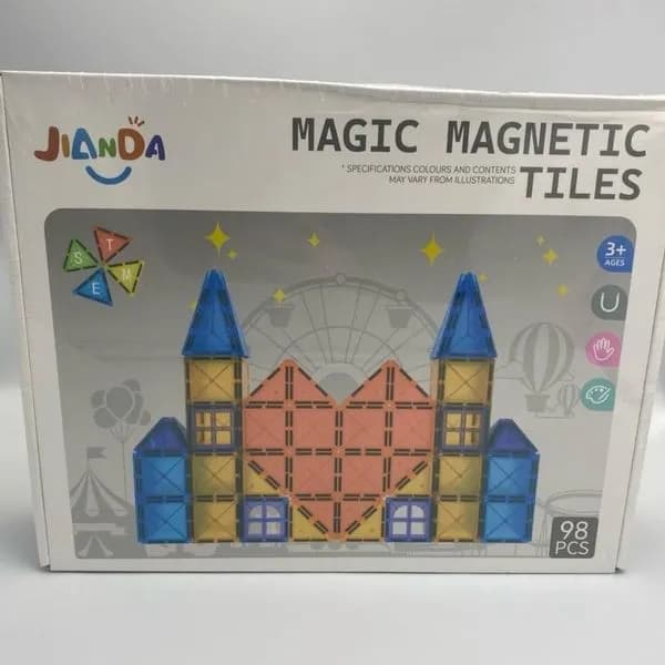 Klocki magnetyczne JIANDA Magic Magnetic Tiles 98 el. STEM kolorowe