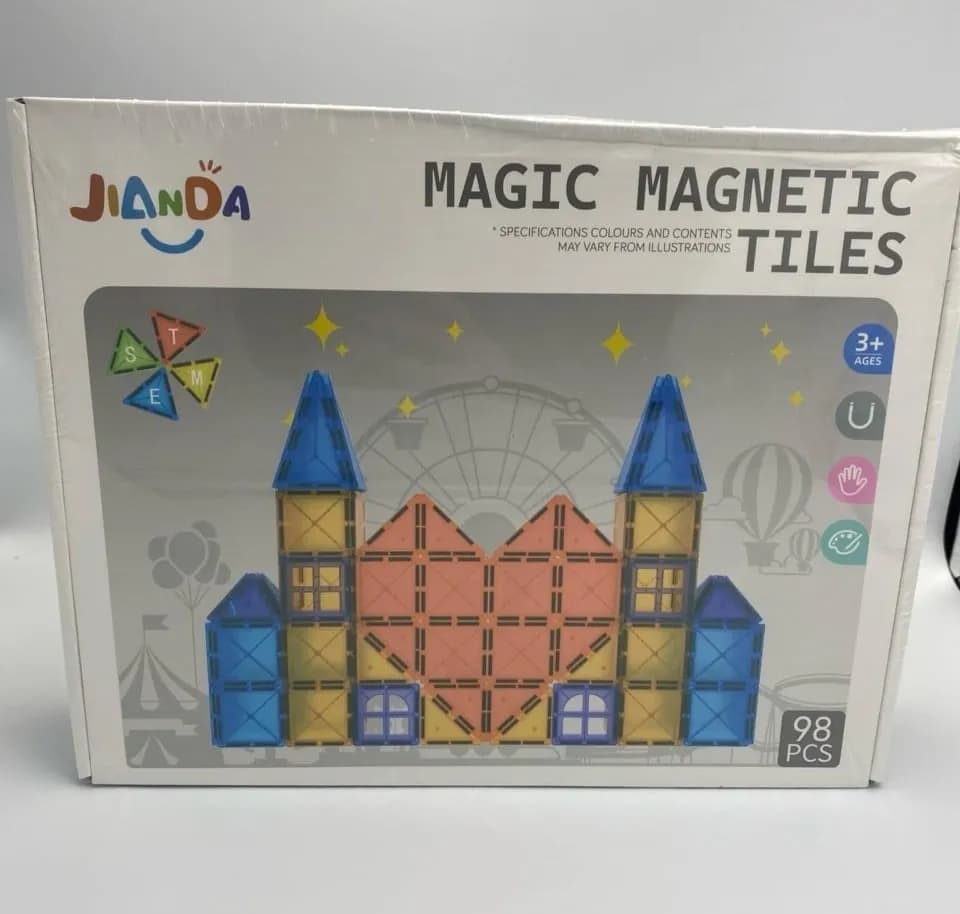 Klocki magnetyczne JIANDA Magic Magnetic Tiles 98 el. STEM kolorowe