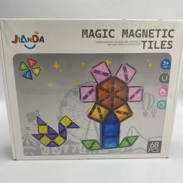 Klocki magnetyczne JIANDA 68 elementów Magic Magnetic Tiles