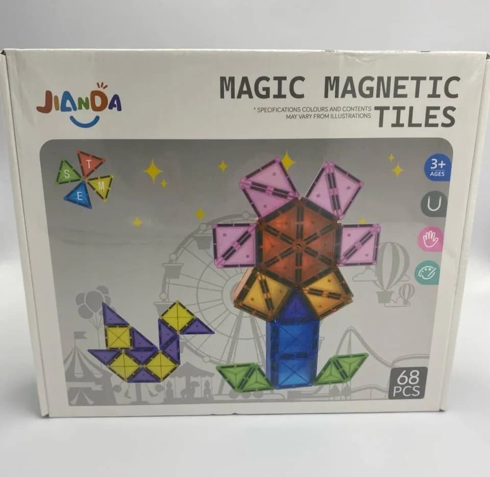 Klocki magnetyczne JIANDA 68 elementów Magic Magnetic Tiles