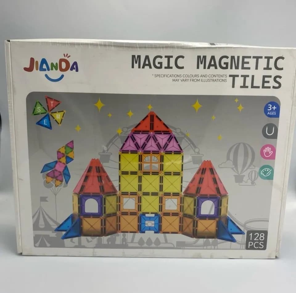Klocki magnetyczne JIANDA Magic Magnetic Tiles 128 szt. STEM