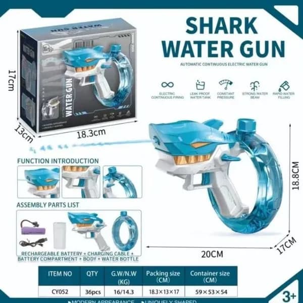 Pistolet na wodę "Shark Water Gun" elektryczny automatyczny 20cm