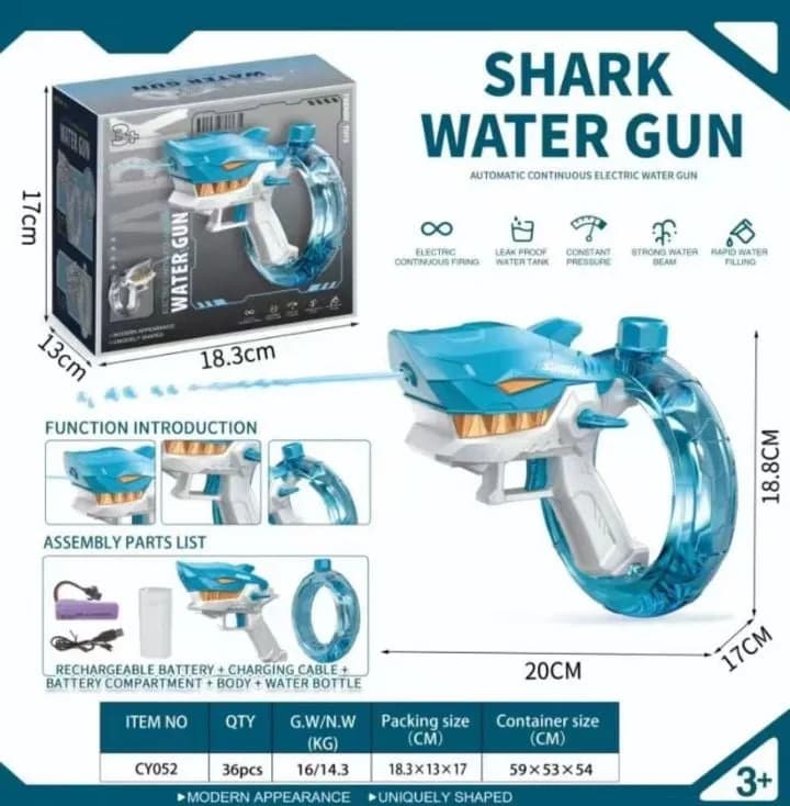 Pistolet na wodę "Shark Water Gun" elektryczny automatyczny 20cm