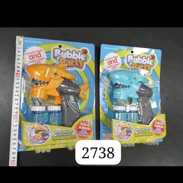 Pistolet na bańki Bubble Party rekin, światło i dźwięk + 2 płyny