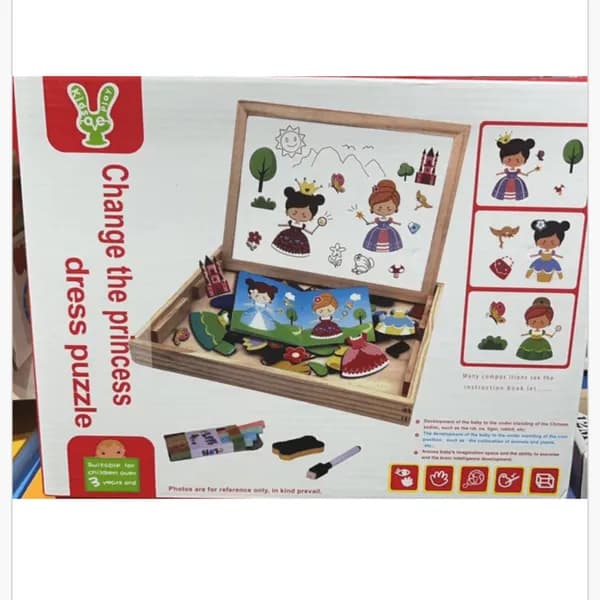 Zabawka magnetyczna księżniczka zmiana stroju puzzle drewniane