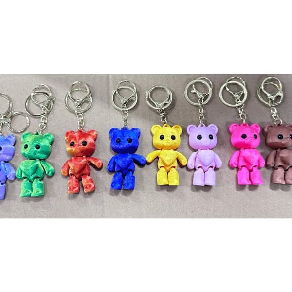 Brelok do kluczy misie 7 kolorów PK13167 ruchome kończyny serce