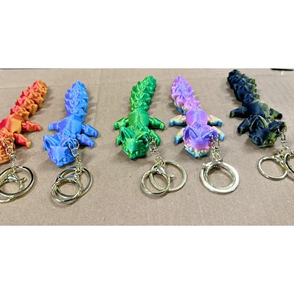 Brelok do kluczy figurka jaszczurki ruchoma 3D mix kolorów