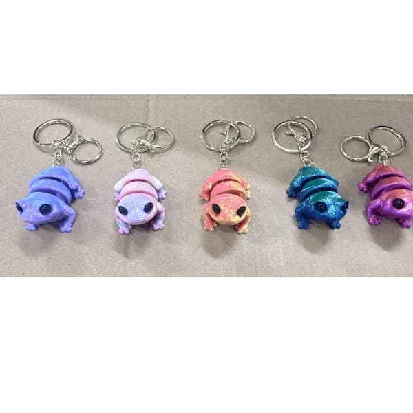 Brelok do kluczy Żabka wielokolorowy ruchomy, 24 szt.