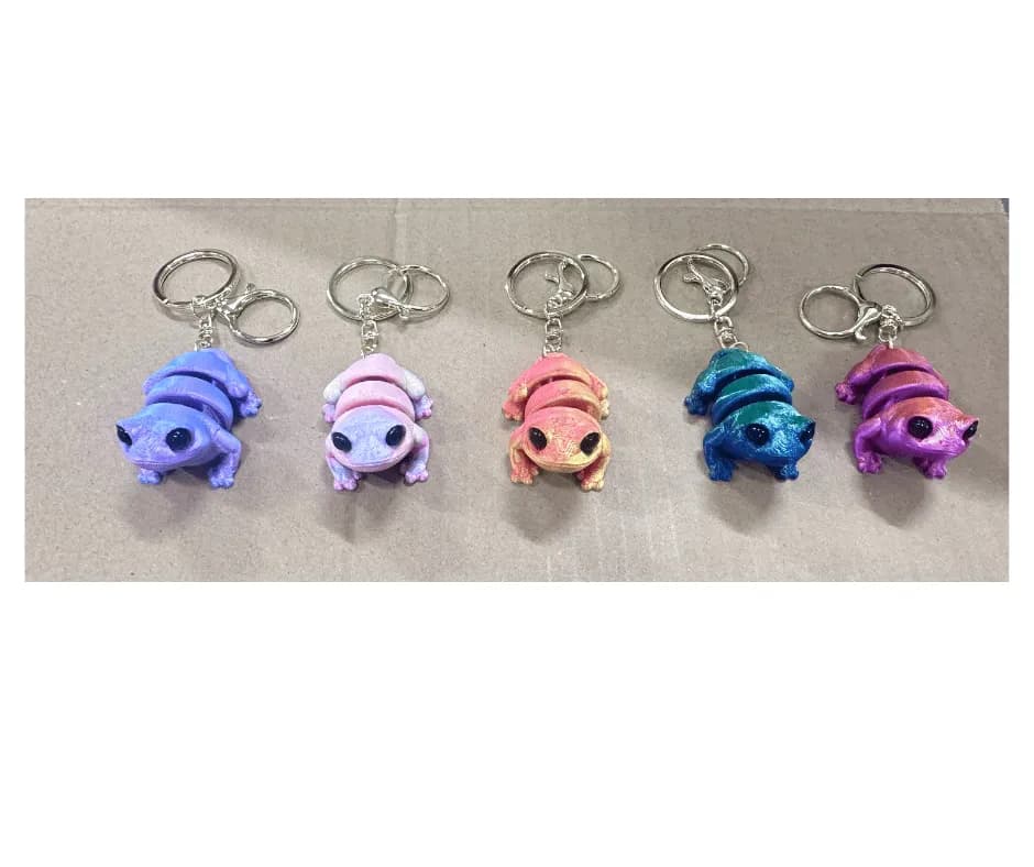 Brelok do kluczy Żabka wielokolorowy ruchomy, 24 szt.