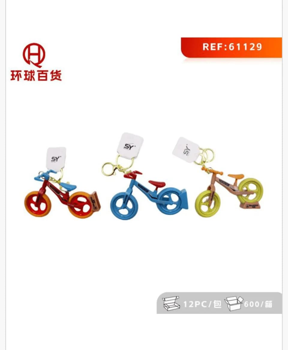 Brelok do kluczy metalowy rower biegowy mix kolorów 24 szt.