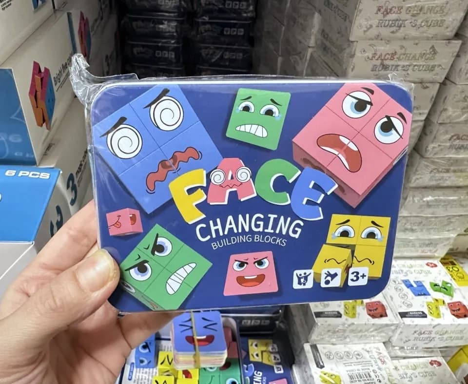 Klocki Edukacyjne Face Changing Building Blocks PK13205 Metal Box