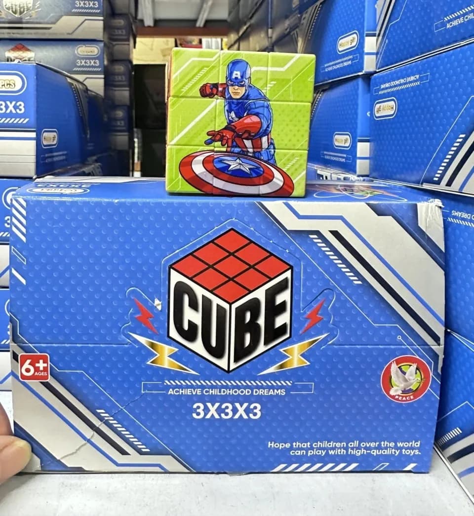 Kostka Rubika 3x3x3 Kapitan Ameryka, plastikowa układanka
