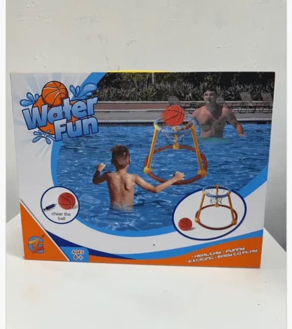 Koszykówka wodna "Water Fun" - zestaw do basenu z piłką i pompką
