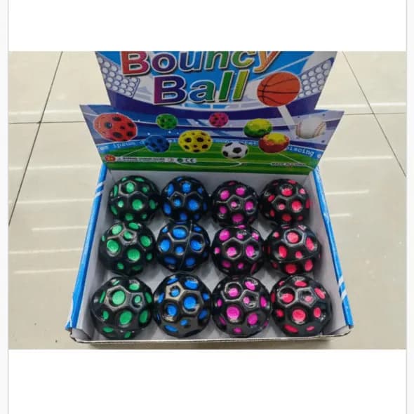 Piłka Bouncy Ball z otworami - mix kolorów, 24 szt.