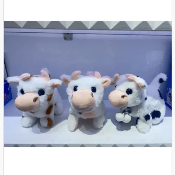 Maskotka Pluszowa Krowa PK13232 - Biała w Cętki, Miękki Plusz