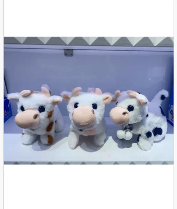 Maskotka Pluszowa Krowa PK13232 - Biała w Cętki, Miękki Plusz