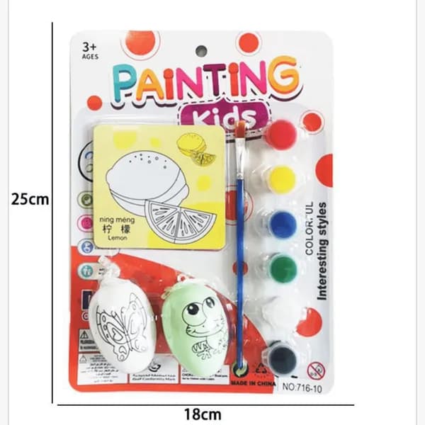 Zestaw do malowania dla dzieci z pędzelkiem i farbkami 25x18cm