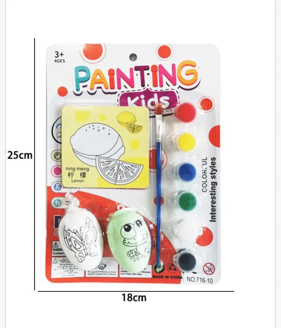 Zestaw do malowania dla dzieci z pędzelkiem i farbkami 25x18cm