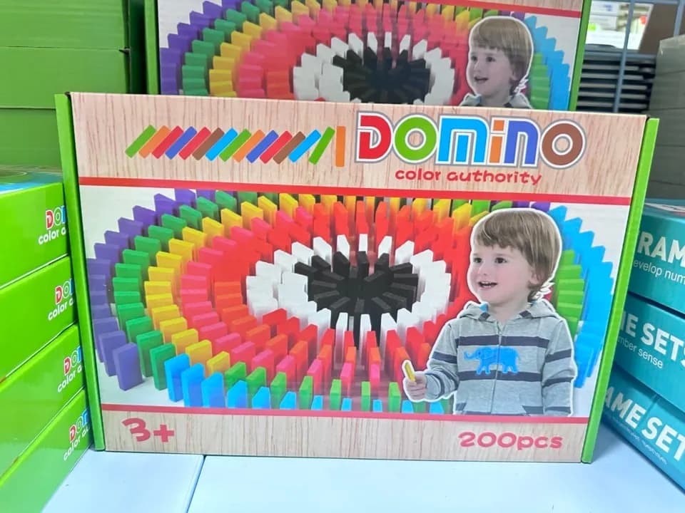 Zabawka Domino 200 sztuk kolorowe klocki edukacyjne zestaw 3+