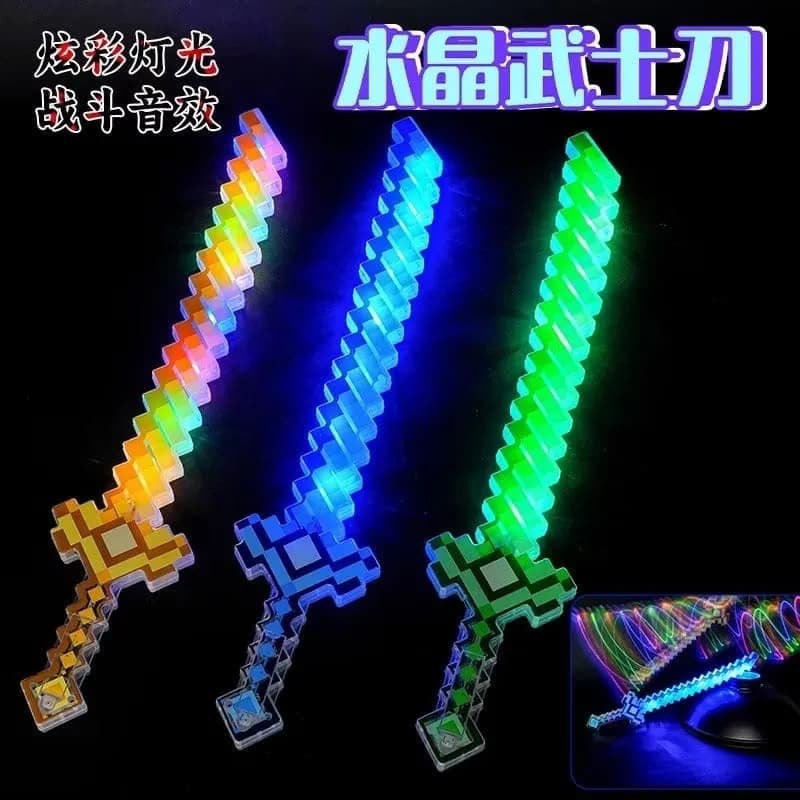 Miecz na Baterie Świeci LED