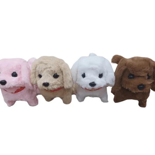 Maskotka pluszowa piesek na baterie, mix kolorów z obrożą