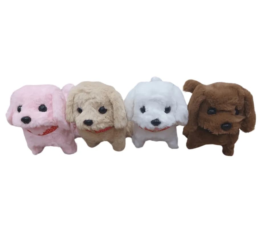 Maskotka pluszowa piesek na baterie, mix kolorów z obrożą