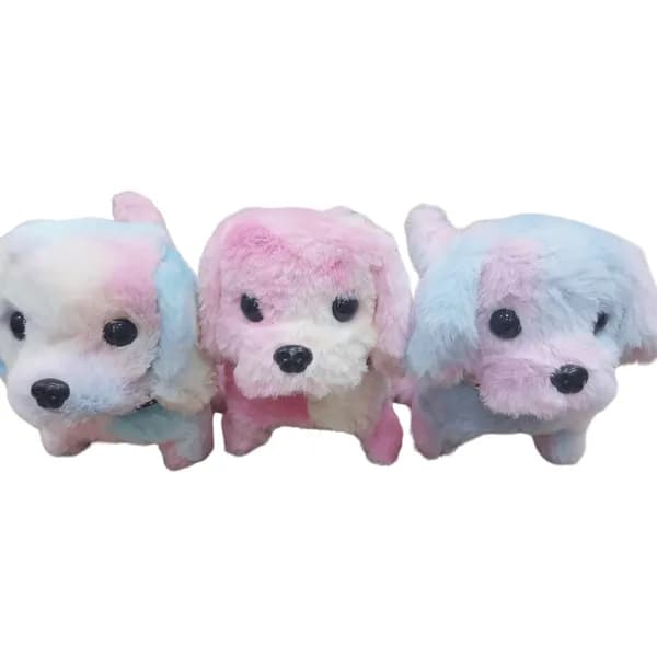 Maskotka pluszowa piesek interaktywny na baterie pastelowy