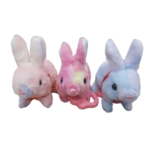 Maskotka pluszowa królik interaktywny na baterie, pastelowy