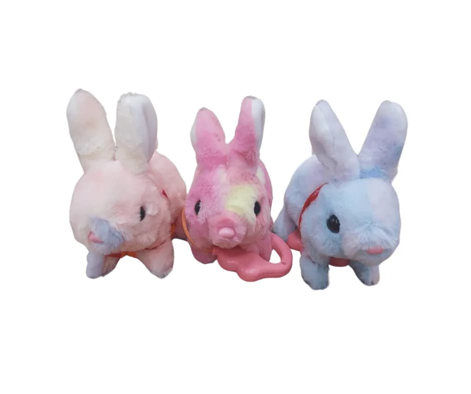 Maskotka pluszowa królik interaktywny na baterie, pastelowy