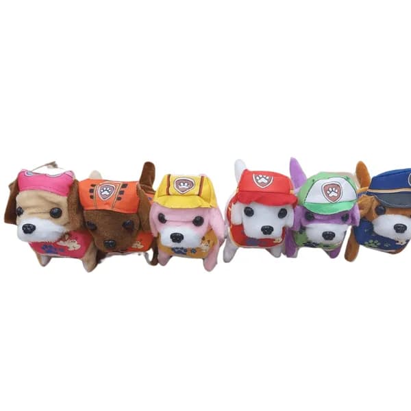 Maskotka pluszowa piesek w czapce na baterie, mix kolorów 12szt