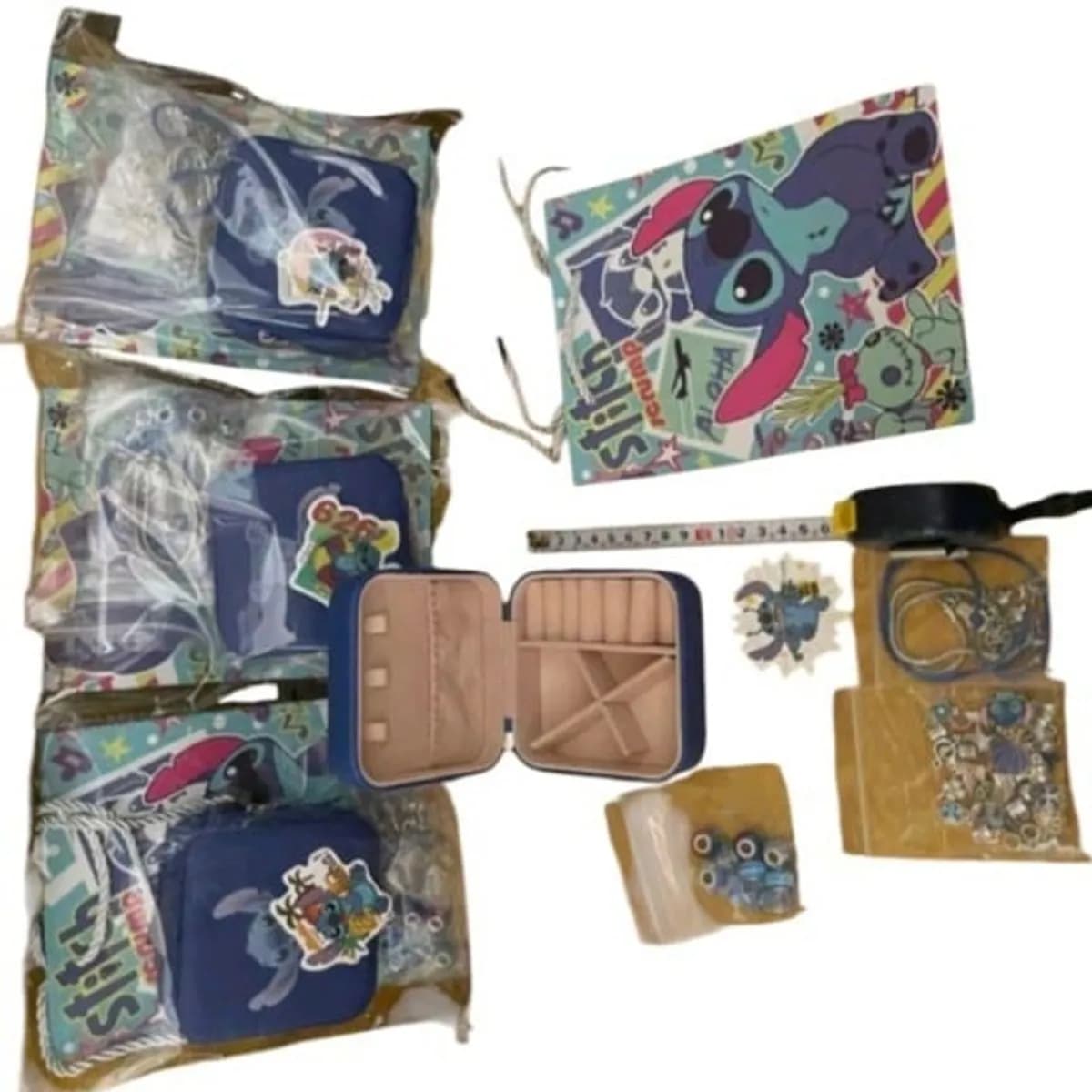 Zestaw biżuterii dziecięcej Stitch z organizerem i koralikami DIY