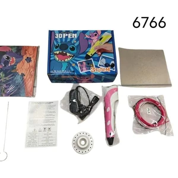 Długopis 3D "Stitch" z filamentem PLA, zestaw kreatywny różowy