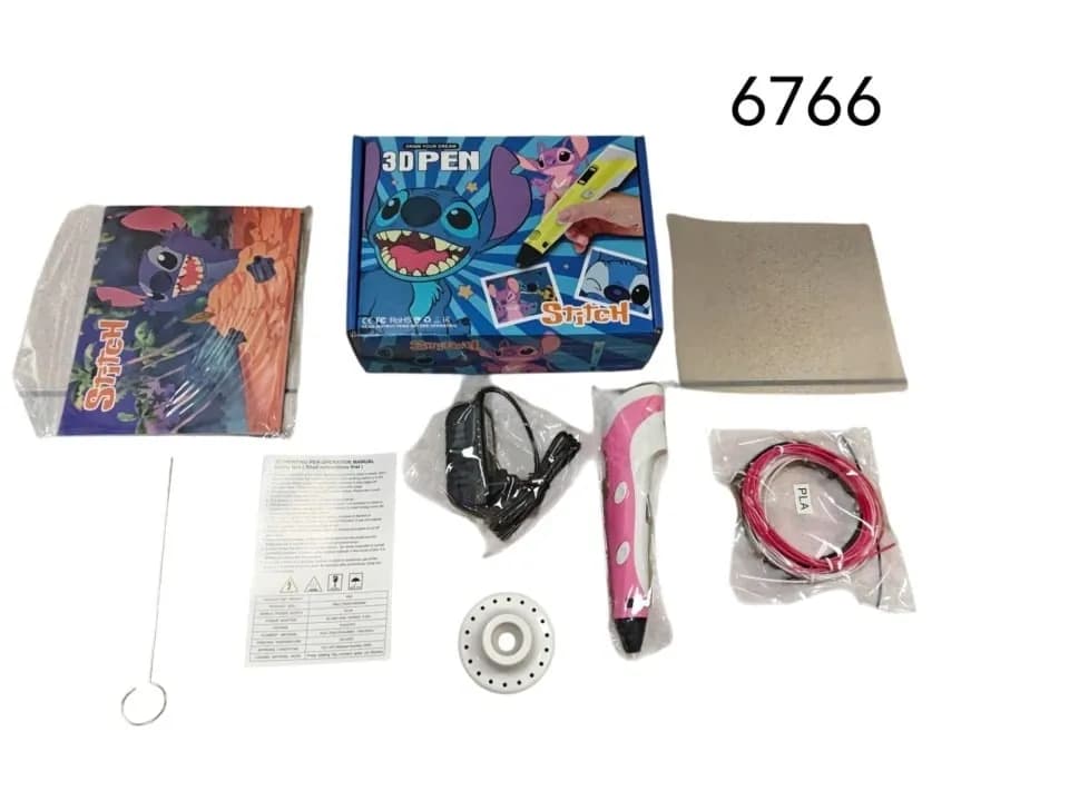 Długopis 3D "Stitch" z filamentem PLA, zestaw kreatywny różowy