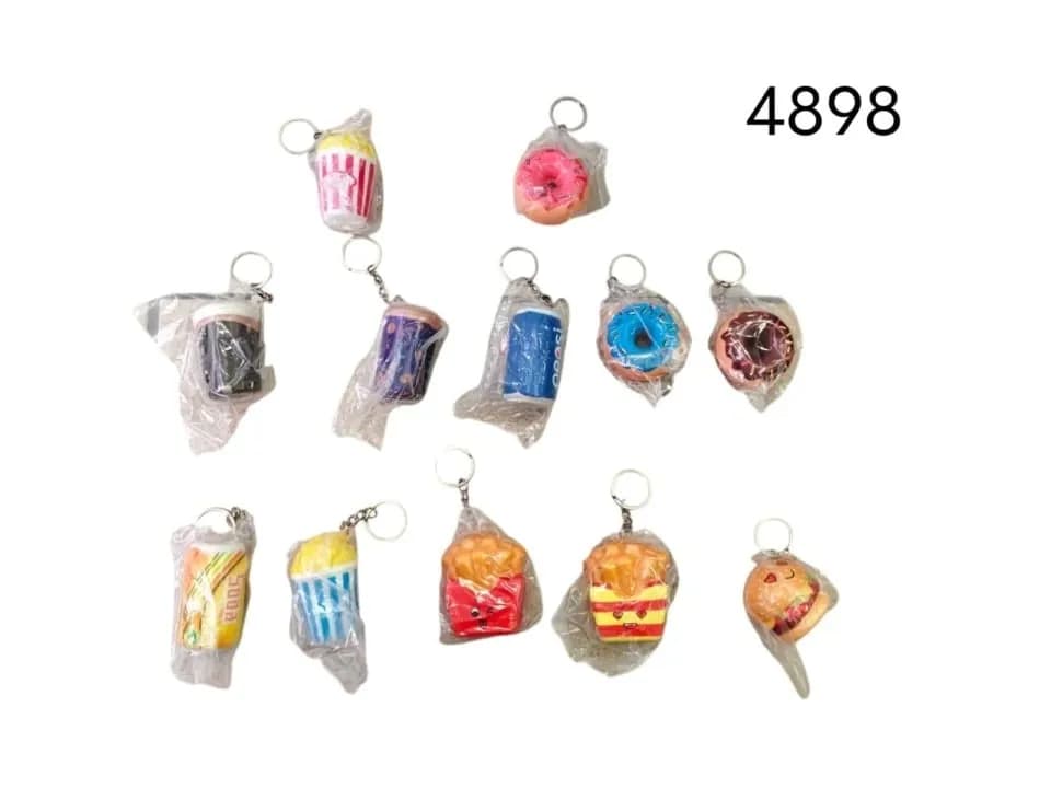 Breloki Squishy Mini - Zabawki Gniotki Jedzenie Mix Wzorów 50szt