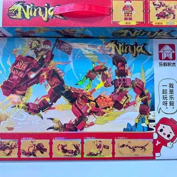 Klocki konstrukcyjne Ninja Smok Ognia PK13385 - Ruchome elementy