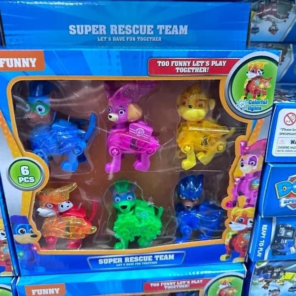 Zestaw figurek Super Rescue Team 6 szt. - pieski z efektami świetlnymi