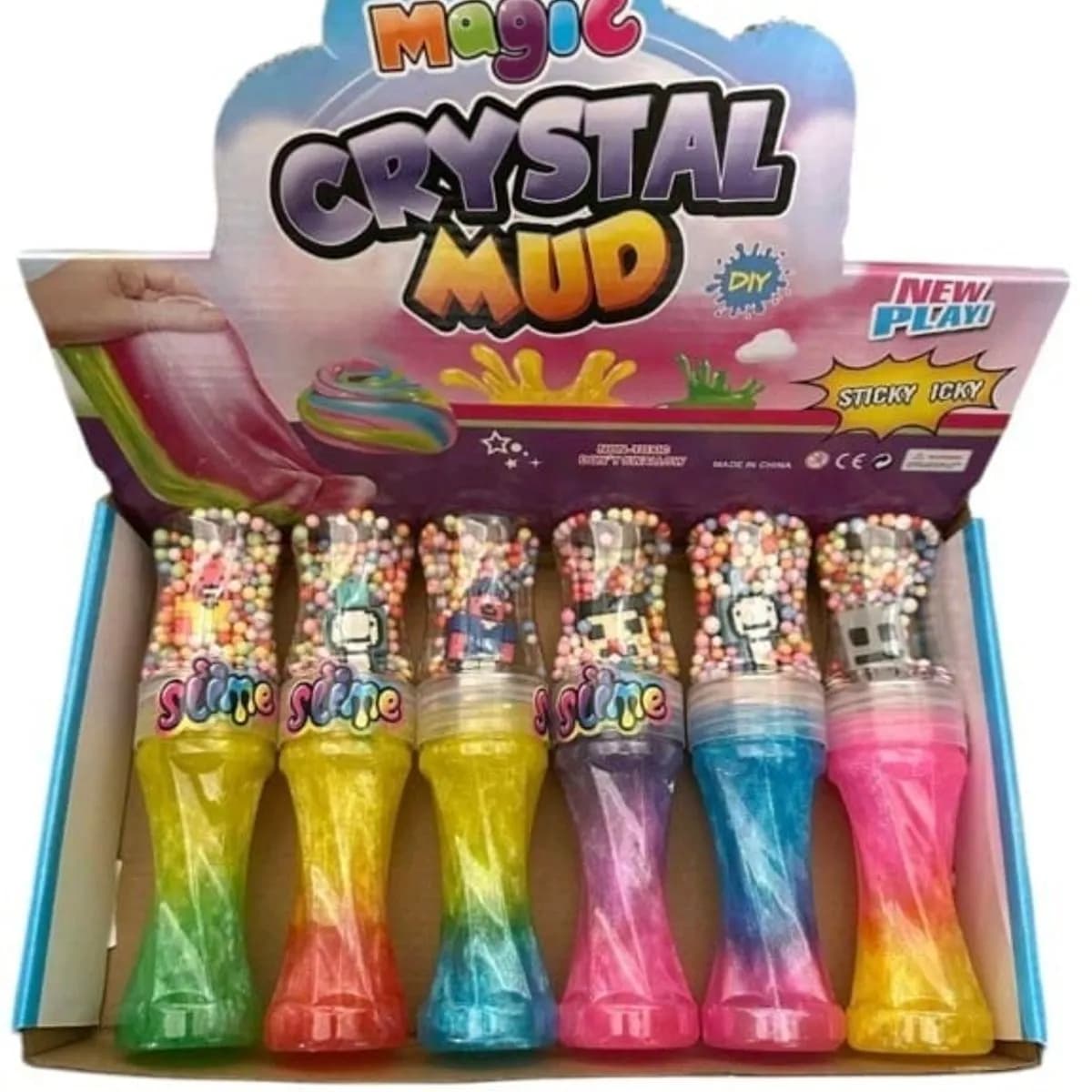 Slime Magic Crystal Mud z koralikami i figurką, 12 szt.