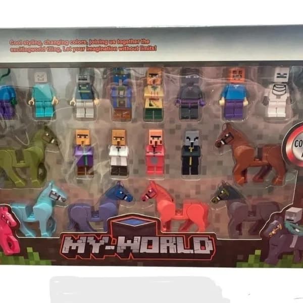 Zestaw figurek My World z końmi i postaciami, 18 elementów