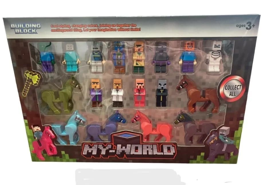 Zestaw figurek My World z końmi i postaciami, 18 elementów