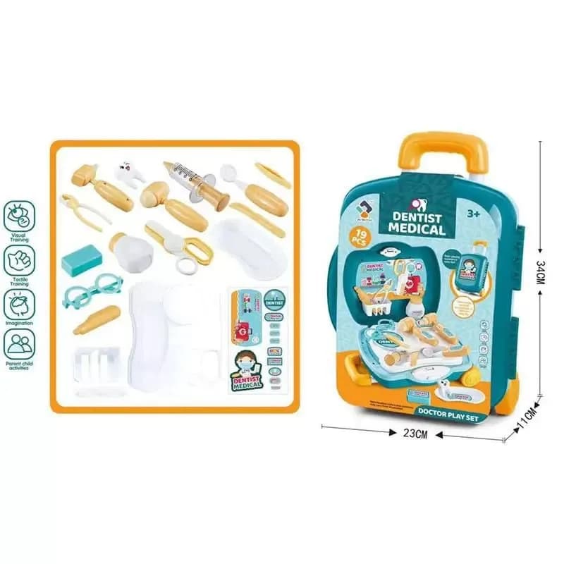 Zestaw Dentysty w Walizce na Kółkach PK13434 19el. 23x11x34cm
