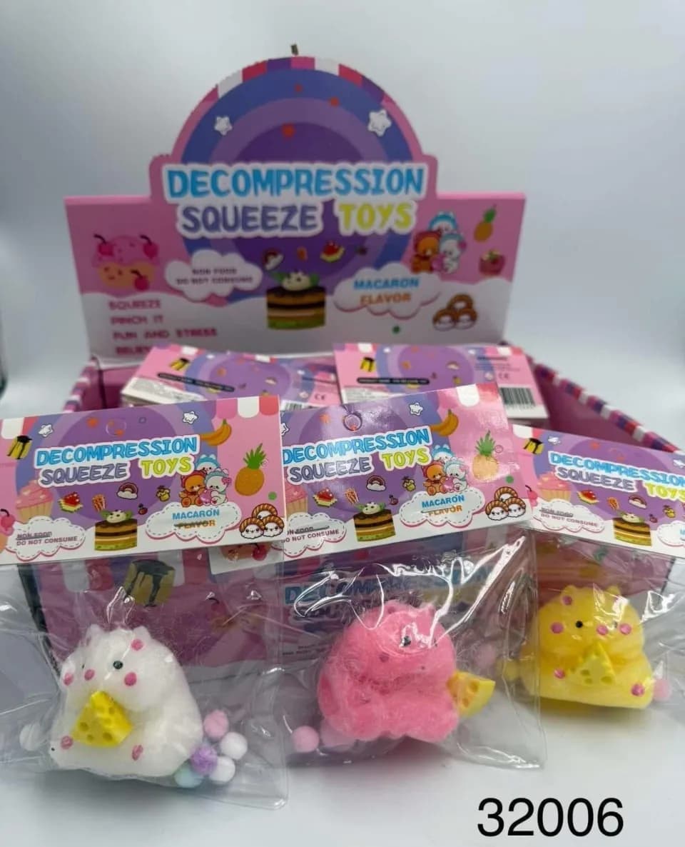 Zabawki antystresowe Squeeze Toys kotki z serem, 16 szt.