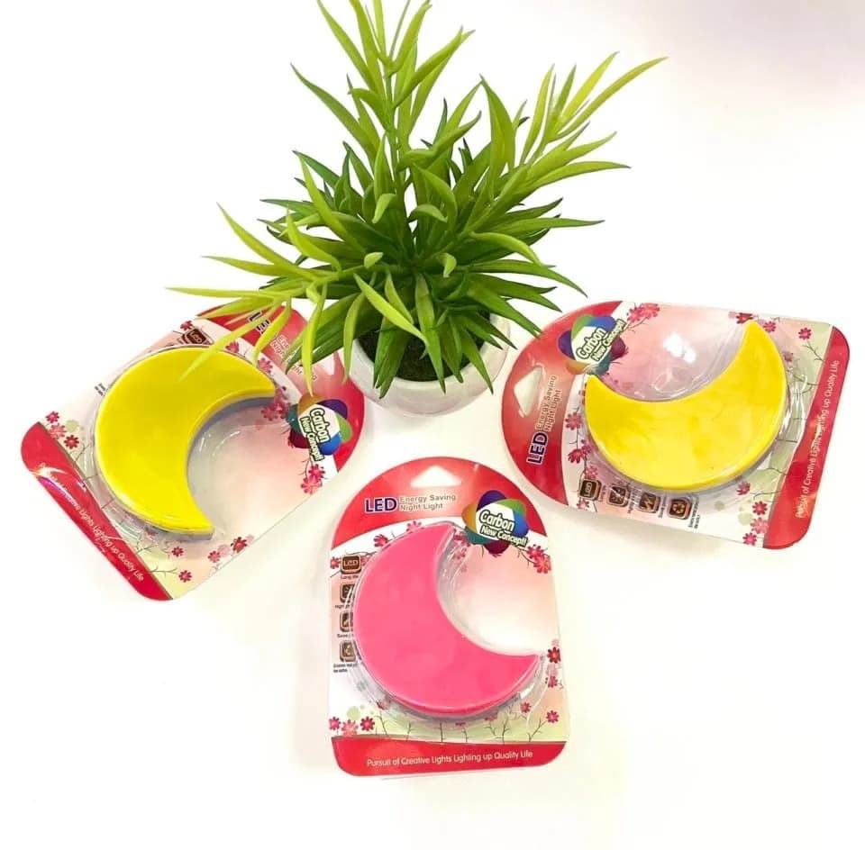 Lampka nocna LED księżyc żółta/różowa